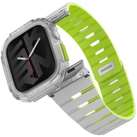 SKINARMA MAGNETIC APPLE WATCH STRAP GEMINI + WATCH CASE ATOM - 42 MM NITE GLOW EDITION Lime Green - Remienky