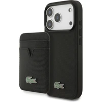 Lacoste Iconic Petit Pique MagSafe kryt + peňaženka iPhone 17 Pro čierny - Puzdra