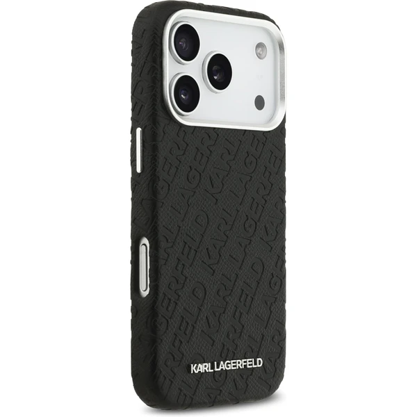 Karl Lagerfeld Grained PU Repeated Logo MagSafe kryt iPhone 17 Pro čierny - Puzdra - Obrázok d16c03085ee644a18999307662504d81