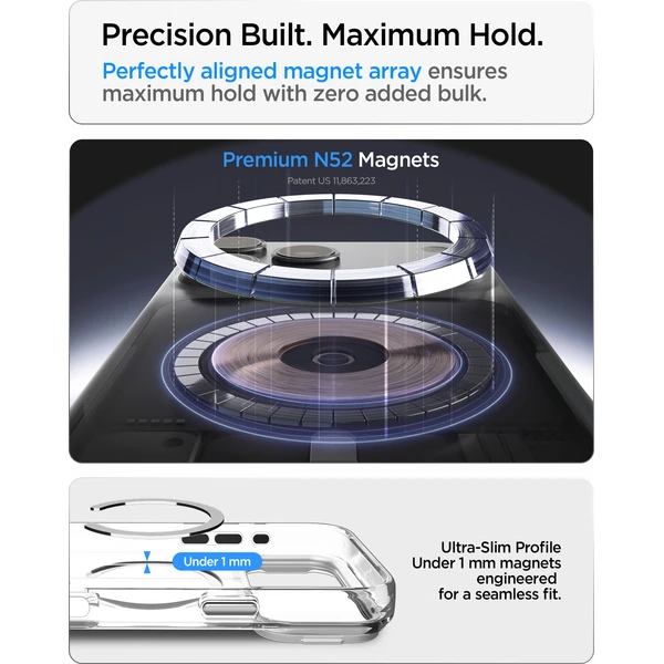 Spigen Ultra Hybrid Optik S MagSafe kryt iPhone 18 Pro/17 Pro clear silver - Puzdra - Obrázok d17321b1aedb40d386c9b3844c47df90