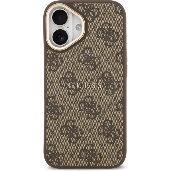 Guess PU Leather 4G Gold Frame MagSafe kryt iPhone 17 hnedý - Puzdra - Obrázok d1a6f6b9c5d0489cba1e96d40bd3cec5