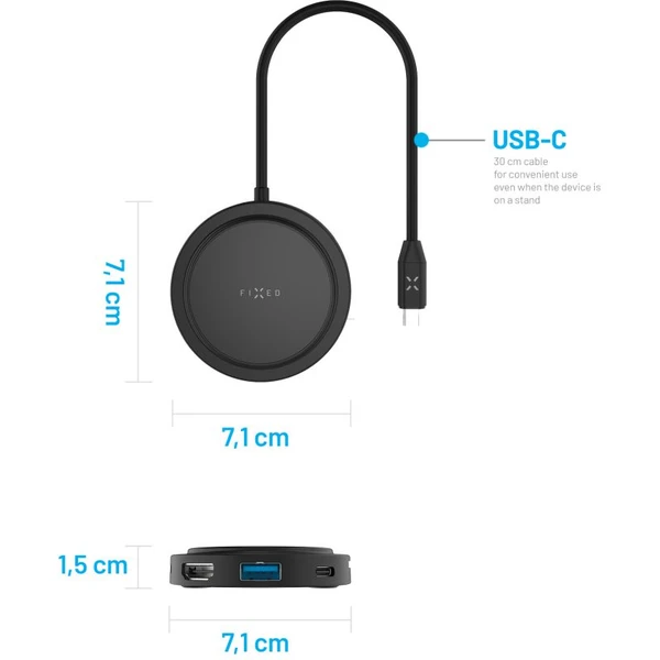 FIXED MagHUB 7-portový USB-C Hub s MagSafe, čierny - USB huby - Obrázok d1c0bf59bdec4d3f968c8c694b2bda0e