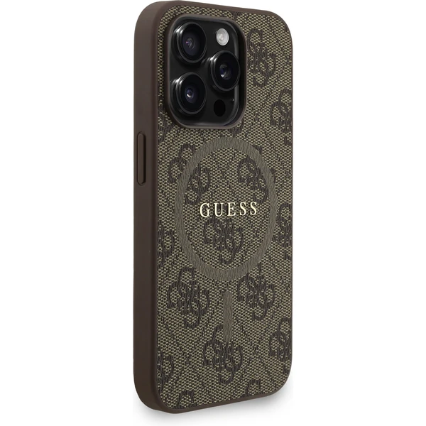Guess PU Leather 4G Colored Ring Strap MagSafe kryt iPhone 15 Pro Max hnedý - Puzdra - Obrázok d1c1a4e18c8a4cbd9b6d4113746f7339