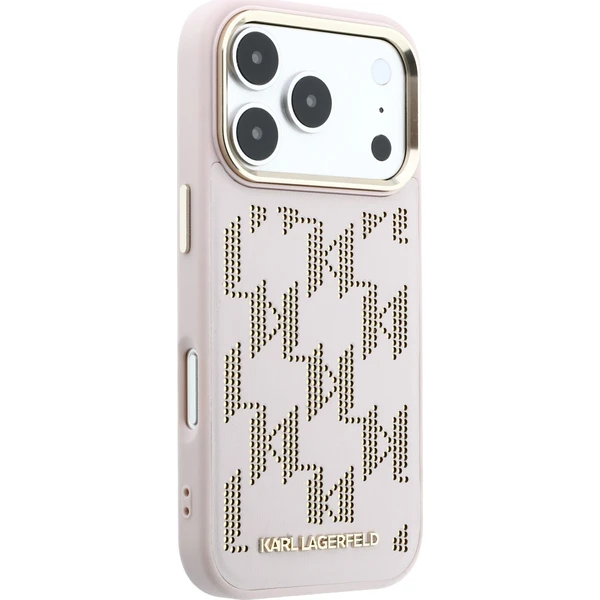 Karl Lagerfeld PU Perforated Monogram MagSafe Zadný kryt pre iPhone 17 Pro Pink - Puzdra - Obrázok d1e7abe991644a6281d7bf5fd2af0f79
