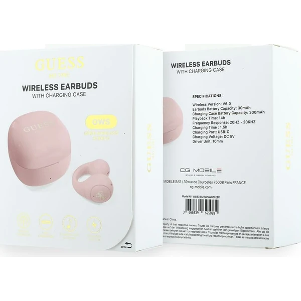 Guess Mini Classic Logo OWS Bezdrôtová Slúchadlá Pink - Slúchadlá - Obrázok d24656b6510a4230a3d53eecc6b7c70d