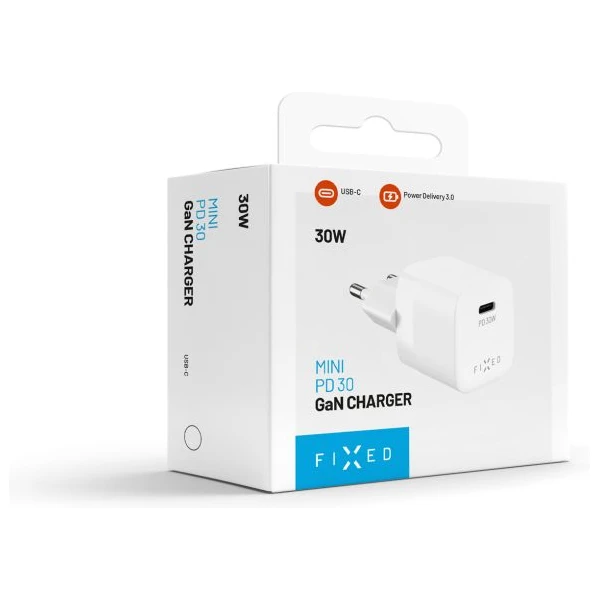 FIXED Mini GaN nabíjačka s USB-C a PD, 30W, biela - Nabíjačky - Obrázok d25d34a625664251b24fd414a9bb0270