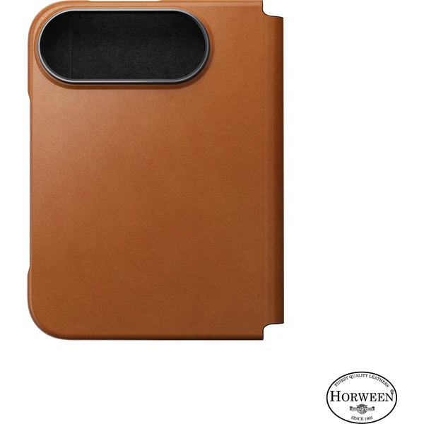 Nomad Traditional Leather Folio (Horween) MagSafe kožené puzdro iPhone 18 Fold sedlová hnedá - Puzdra - Obrázok d28a065a9d6043ea98f4c52581da6343
