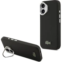 Lacoste Iconic Petit Pique Camera Stand MagSafe kryt iPhone 17 čierny - Puzdra