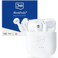3mk bezdrôtové stereo slúchadlá MovePods, stereo, nabíjacie púzdro, biela - Slúchadlá