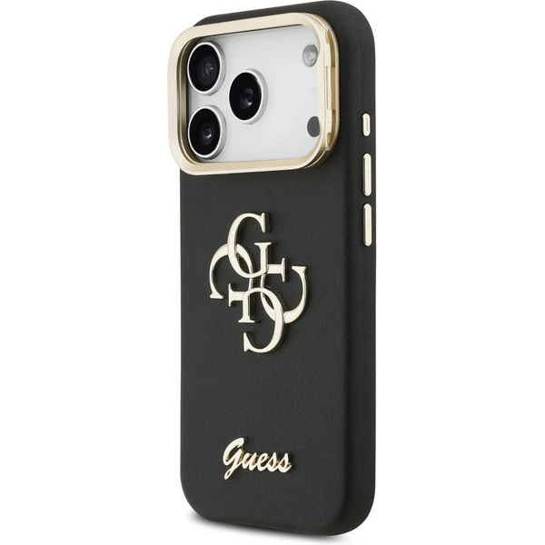 Guess PU Grained 4G Logo Stand Camera Frame kryt iPhone 17 Pro čierny - Puzdra - Obrázok d2a0816d17764a3f9c921b3ac245487f