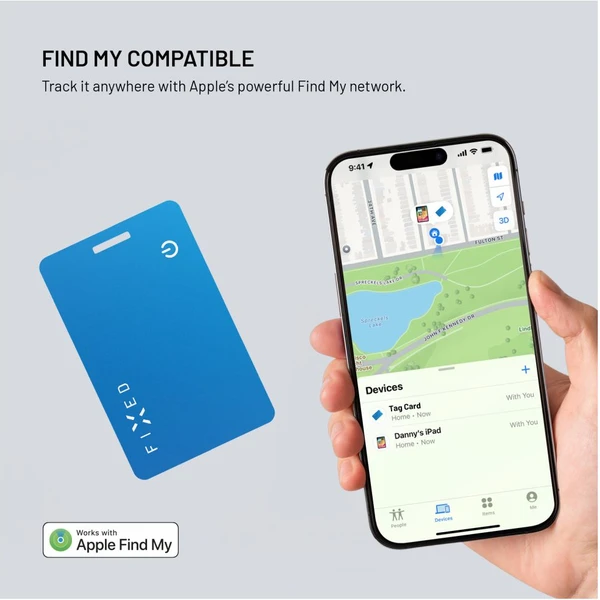 FIXED Tag Card 2 smart tracker s Find My a bezdrôtovým nabíjaním, modrý - Lokátory - Obrázok d2d842433deb44a0a60a02087085db17