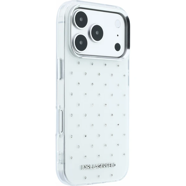 Karl Lagerfeld IML Rhinestones Allover Magsafe Zadný Kryt pre iPhone 18 Pro White - Puzdra - Obrázok d2fae5121fd941ea96327fb0dffba974