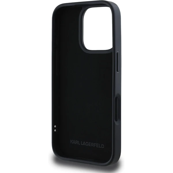 Karl Lagerfeld 3D Rubber Double Heads kryt iPhone 16 Pre čierny - Puzdra - Obrázok d3238cd387864fd48f53ddc795932a01