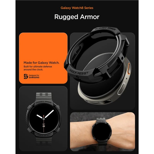 Spigen Rugged Armor kryt Galaxy Watch8 (40mm) matne čierny - Puzdra - Obrázok d34bb698b7754662947ca43fc6de6183