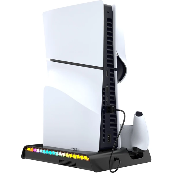 iPega P5S006 Multifunkčný Nabíjací RGB Stojan s Chladením pre PS5 Slim Black - Nabíjačky - Obrázok d3852d053e7042efa998cc090881fc2b