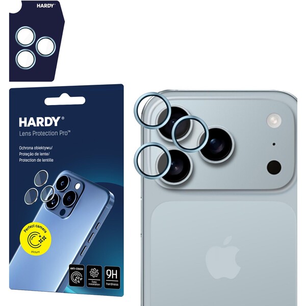 3mk HARDY Lens Protection Pro skla na fotoaparát Apple iPhone 17 Pro /17 Pro Max tmavomodrá
