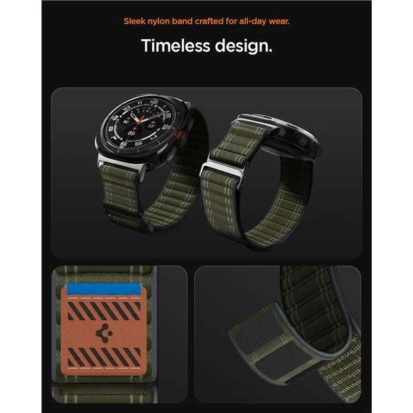 Spigen Fabric Band remienok (hook-and-loop) Samsung Galaxy Watch Ultra 47mm zelený - Remienky - Obrázok d399521776c845009d335f55f0a165e1