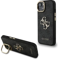 Guess PU 4G Metal Logo Stand Camera Frame kryt iPhone 13 čierny - Puzdra