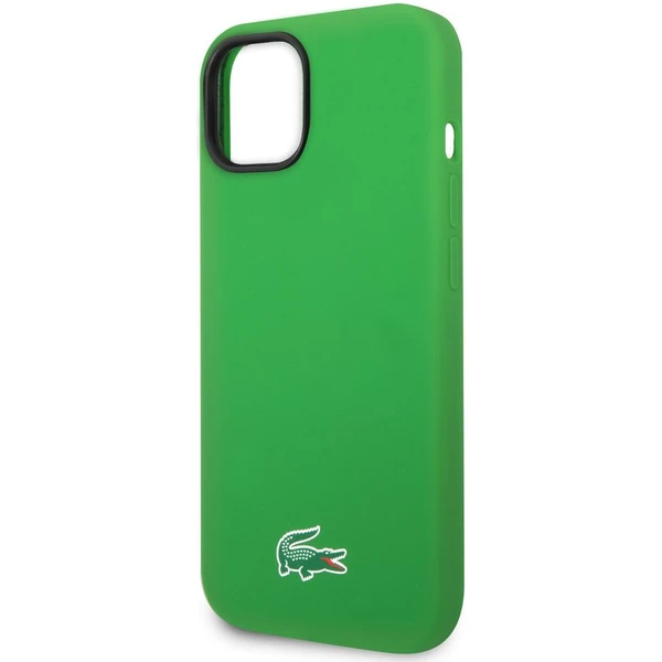 Lacoste Liquid Silicone Microfiber Croc Logo MagSafe kryt iPhone 13/14/15 zelený - Puzdra - Obrázok d3b4d2b83ab14cf096617a77a842e2cf