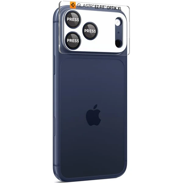 Spigen Glass TR EZ Fit Optik Pro XL sklo na fotoaparát iPhone 17 Pro tmavo modré - Ochranné fólie a sklo - Obrázok d3bc82f451b0430299f8e81185a17118