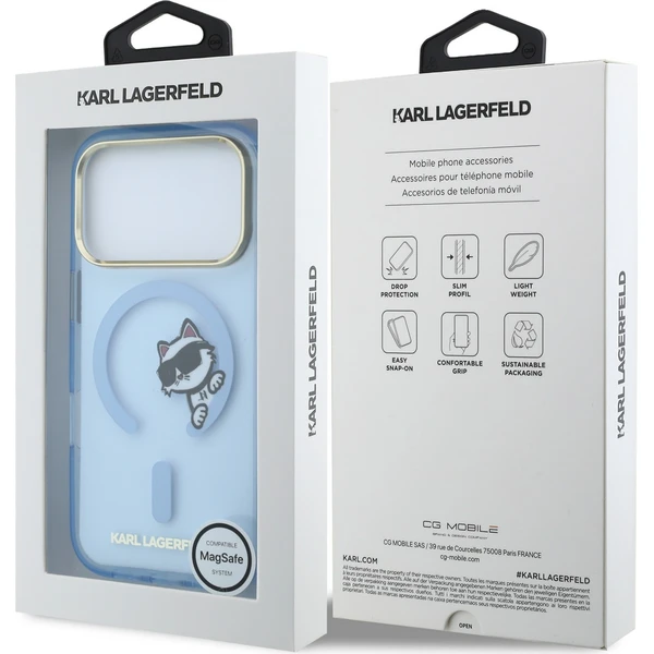 Karl Lagerfeld IML Choupette Peekaboo Magsafe kryt iPhone 18 Pro Max modrý - Puzdra - Obrázok d3e786db5aeb4df4bc0020b4db740d60