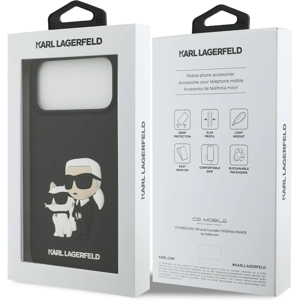 Karl Lagerfeld 3D Rubber Karl and Choupette kryt iPhone 17 Pro Max čierny - Puzdra - Obrázok d3f73dc9e2454dbcbe2b45f595f8ae20