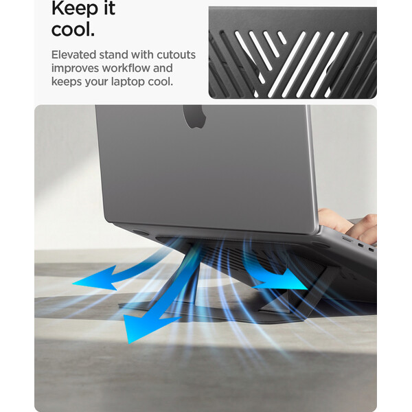Spigen Slim Fold Laptop Stand LD201-S6 stojan čierny - Stojany - Obrázok d41969636f094774865911555dffa3a8