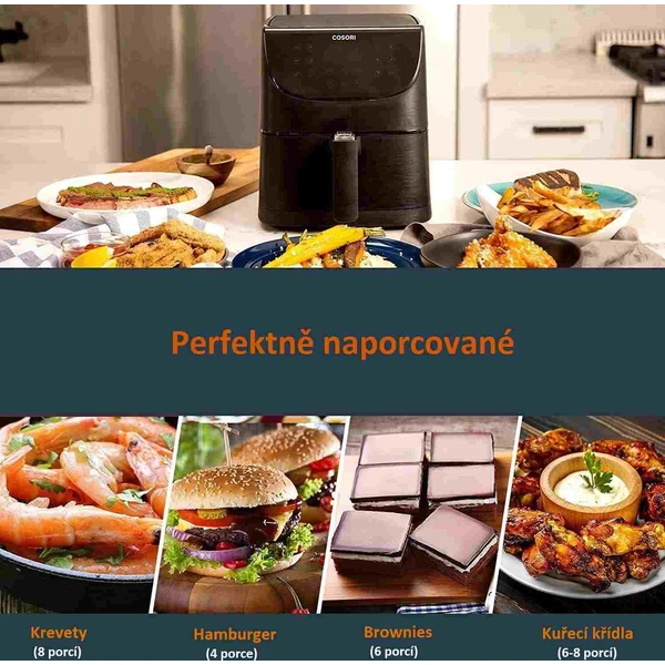 Cosori CP158-AF PREMIUM teplovzdušná fritéza 5,5 L + 5x špíz a gril. rošt čierna - Fritézy - Obrázok d41e0aaa384a4bf3aab09d5d14d3a498