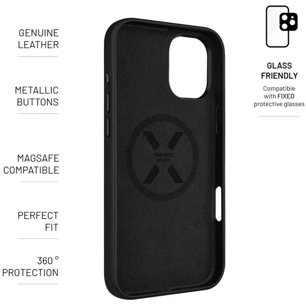 FIXED MagLeather kožený kryt s MagSafe Apple iPhone 16 Plus čierny - Puzdra - Obrázok d433ff6f487a4b009913dc4934d9fc8e