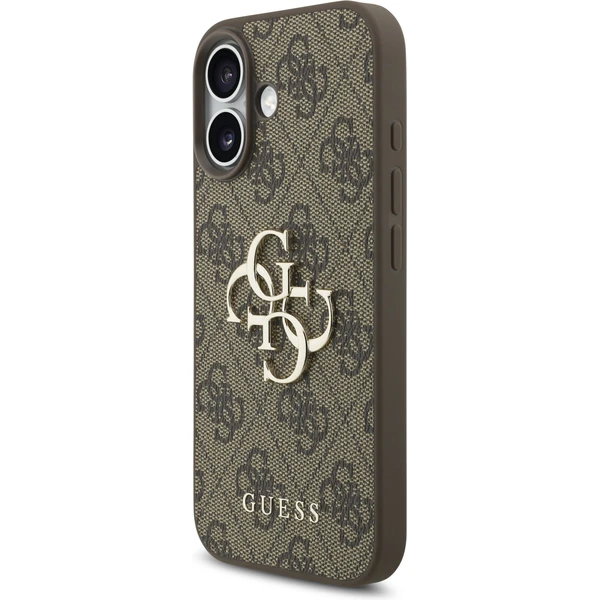 Guess PU 4G Metal Logo Strap kryt iPhone 17 hnedý - Puzdra - Obrázok d46361b1af81490f9ae15b4a54cba9be