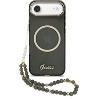 Guess IML Glitter Script Strap MagSafe kryt iPhone Air čierny - Puzdra