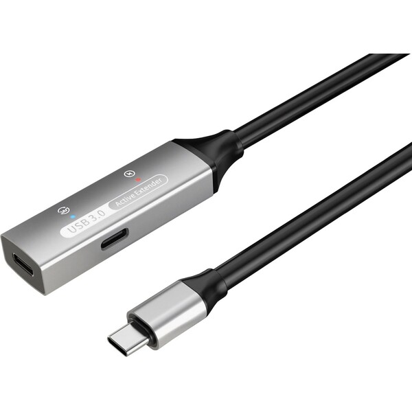 E-shop PremiumCord USB-C/USB-C repeater a predlžovací kábel 15m čierny