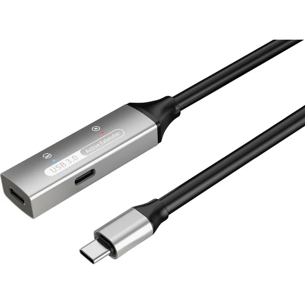 PremiumCord USB-C/USB-C repeater a predlžovací kábel 15m čierny - Káble a redukcie - Hlavný obrázok
