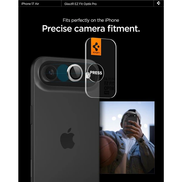 Spigen Glass TR EZ Fit Optik Pro skla iPhone Air silver (2 ks) - Ochranné fólie a sklo - Obrázok d4dd557506b349a6905e35ab0ece59be