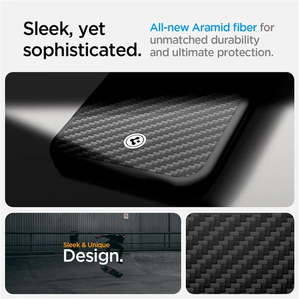 Spigen Enzo Aramid MagSafe kryt iPhone 17e/16e matne čierny - Puzdra - Obrázok d503bd5526ae4bbdacada7043380a50c