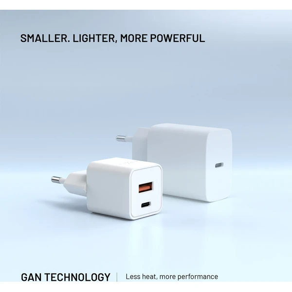 FIXED Mini GaN nabíjačka s USB-C/USB-A (30W) PD biela - Nabíjačky - Obrázok d52ca1ddca294aeda607fca0b354d86d
