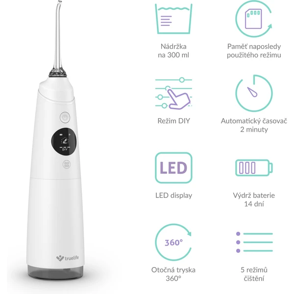 TrueLife AquaFloss Compact C300 White - Ústne sprchy - Obrázok d53685e6887c4411a5563dc20df5bde9