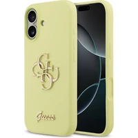 Guess Liquid Silicone 4G Metal Logo kryt iPhone 17 žltý - Puzdra