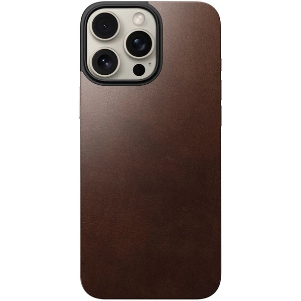 Nomad Magnetic Leather Back MagSafe kryt iPhone 16 Pro Max hnedý - Puzdra - Hlavný obrázok