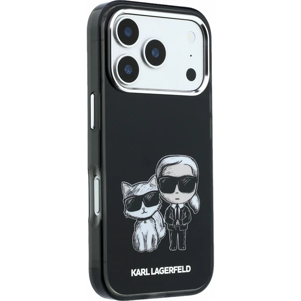 Karl Lagerfeld PU Semi Wrap Smooth Sketch Bodies Magsafe Zadný Kryt pre iPhone 18 Pro Black - Puzdra - Obrázok d5e676c5d74a4598bb51c6360ddb701f