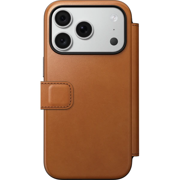 Nomad Modern Leather Folio (Horween) MagSafe kožené puzdro iPhone 17 Pro/18 Pro Saddle - Puzdra - Obrázok d5f99bd1c6394792a11d2cd147f590f1