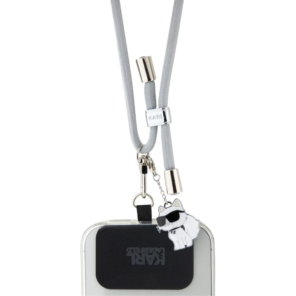 Karl Lagerfeld Universal Crossbody popruh Cord and Choupette Pins sivý - Popruhy a crossbody - Obrázok d632e04e680d4274a57272da1ddef277