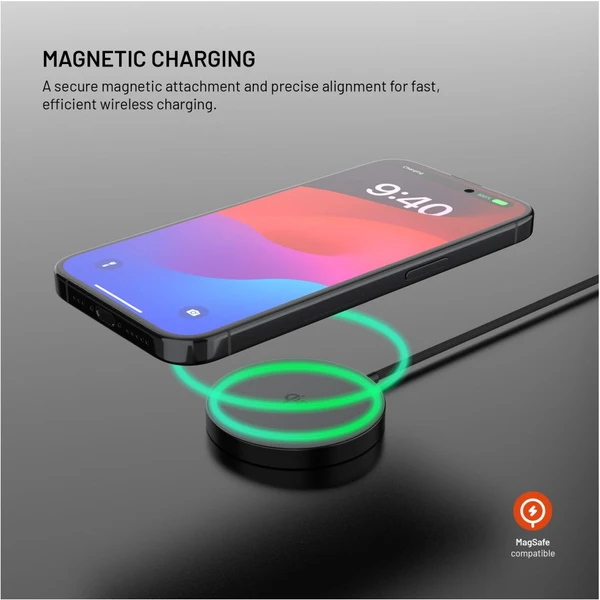 FIXED MagPad Slim MagSafe nabíjačka s Qi2, 15W, čierna - Nabíjačky - Obrázok d688b0757b5043c78137caded68128ab