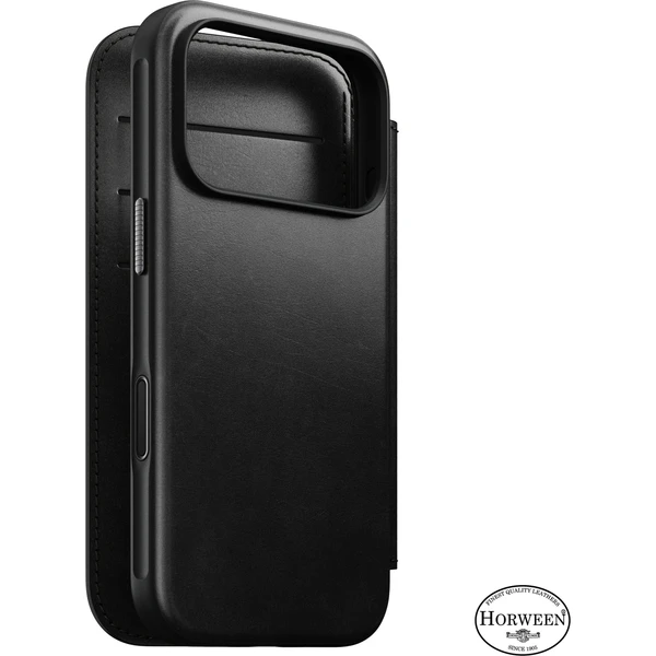 Nomad Modern Leather Folio (Horween) MagSafe kožené puzdro iPhone 18 Pro Black - Puzdra - Hlavný obrázok