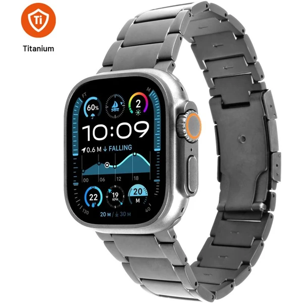FIXED Titanium Strap titánový remienok Apple Watch 44/45/46/49mm, prírodný titán - Remienky - Hlavný obrázok