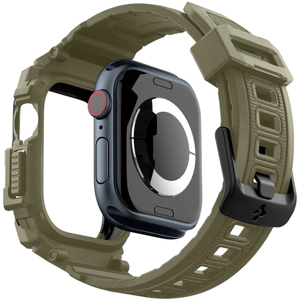 Spigen Rugged Armor Pro remienok s puzdrom Apple Watch 10/11 (46mm) zelený - Remienky - Obrázok d6dc5a427d0841beba6d6b6697b48a20