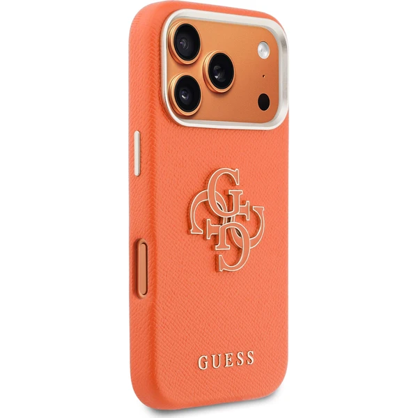 Guess PU Resin Logo kryt iPhone 17 Pro Max oranžový - Puzdra - Obrázok d7039ec6c6654303b4c59bdc047c6410