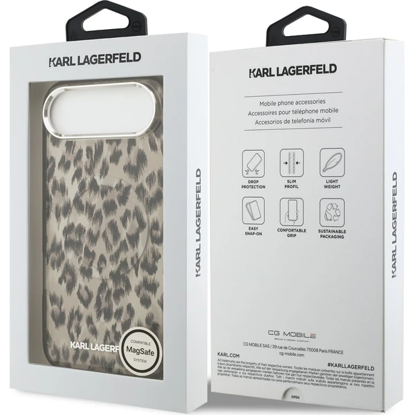 Karl Lagerfeld IML Leopard MagSafe Zadný Kryt pre iPhone Air hnedý - Puzdra - Obrázok d73d1b89679a4d1c8b0570eee9a4a072