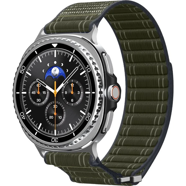 Spigen Fabric Band remienok (suchý zips) Samsung Galaxy Watch8 46/44/40mm zelený - Remienky - Hlavný obrázok