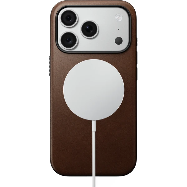 Nomad Modern Leather MagSafe kožený kryt iPhone 17 Pro/18 Pro Brown - Puzdra - Obrázok d77030ae91b54a44b92e818ea7d575bc